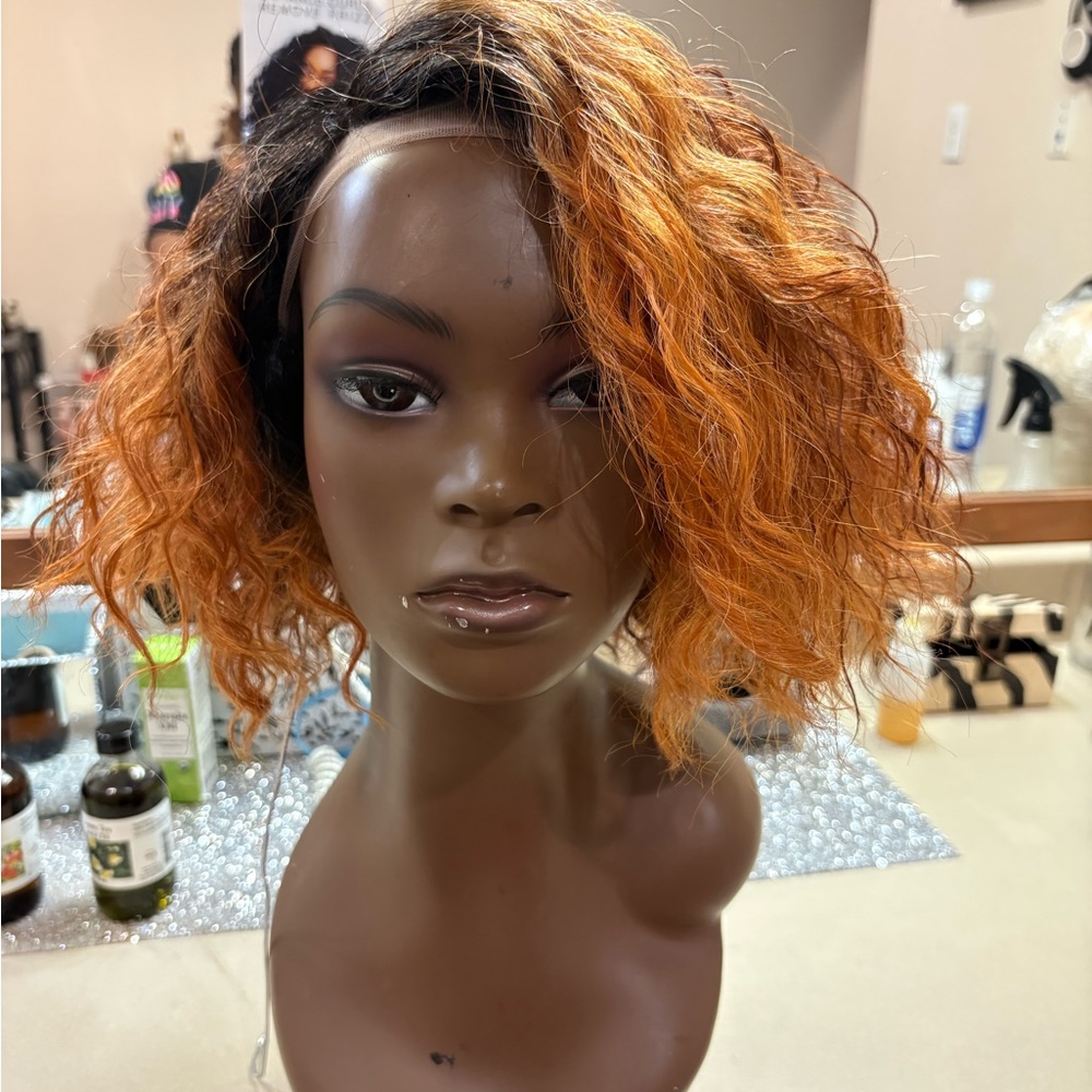 Orange Wavy Hair Wig